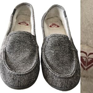 ROXY Unworn Faux SHERPA LinedCanvas Slip-on SHOES Size 6
